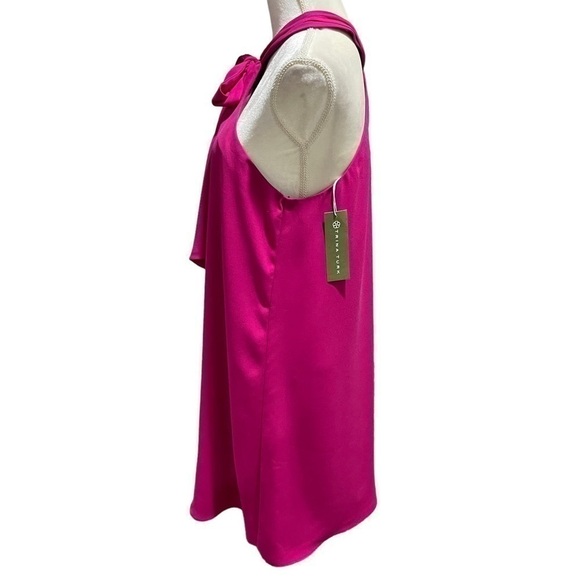 Trina Turk NWT Small Verge Mini Dress Women's Sleeveless Tie Neck Fuschia Pink - Picture 8 of 14